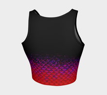 Load image into Gallery viewer, Red Tide Shadow Mermaid crop top