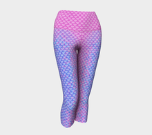 Load image into Gallery viewer, Pink Pearl Luminescent Mermaid Yoga Capris
