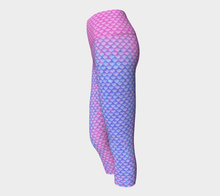 Load image into Gallery viewer, Pink Pearl Luminescent Mermaid Yoga Capris