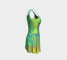 Load image into Gallery viewer, Wild Lime Prismatic Flare Dress