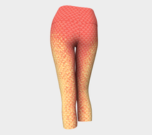 Load image into Gallery viewer, Coral Luminescent Mermaid Yoga Capris