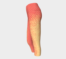 Load image into Gallery viewer, Coral Luminescent Mermaid Yoga Capris