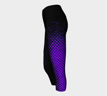 Load image into Gallery viewer, Ultraviolet Shadow Mermaid Yoga Capris