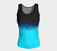 Load image into Gallery viewer, Aquamarine Shadow Mermaid Long Tank Top