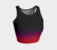 Load image into Gallery viewer, Red Tide Shadow Mermaid crop top