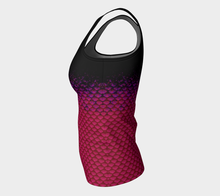 Load image into Gallery viewer, Magenta Wave Shadow Mermaid Long Tank Top