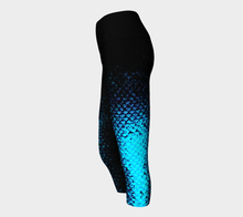 Load image into Gallery viewer, Aquamarine Shadow Mermaid Yoga Capris