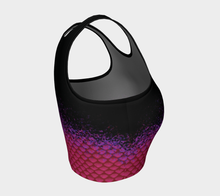 Load image into Gallery viewer, Magenta Wave Shadow Mermaid Crop Top