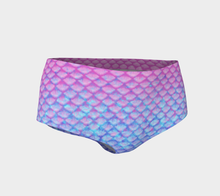 Load image into Gallery viewer, Pink Pearl Luminescent Mermaid Mini Shorts