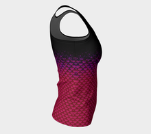 Load image into Gallery viewer, Magenta Wave Shadow Mermaid Long Tank Top