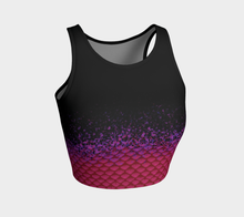 Load image into Gallery viewer, Magenta Wave Shadow Mermaid Crop Top