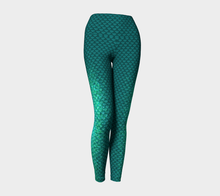 Load image into Gallery viewer, Deep Sea Luminescent Mermaid Yoga Leggings