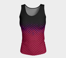 Load image into Gallery viewer, Magenta Wave Shadow Mermaid Long Tank Top