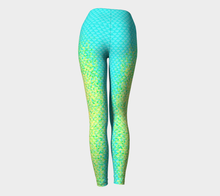Load image into Gallery viewer, Seafoam Luminescent Mermaid Yoga Leggings