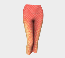 Load image into Gallery viewer, Coral Luminescent Mermaid Yoga Capris
