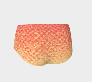 Coral Luminescent Mermaid Mini Shorts